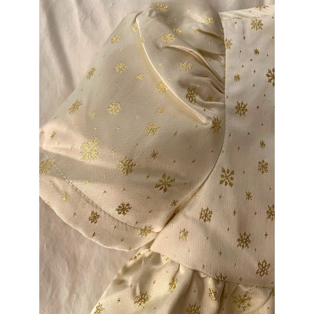Disney Girls Ivory Gold Glitter Satin Minnie Mouse Princess Dress NWOT / Size 4 - Picture 13 of 16